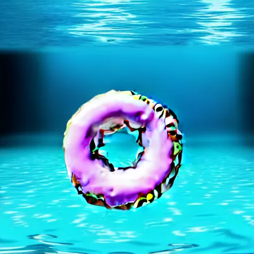 Image similar to donut under water sea , sunk deep water view , under water pictures