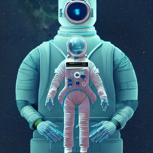 Image similar to cyborg cosmonaut by Beeple