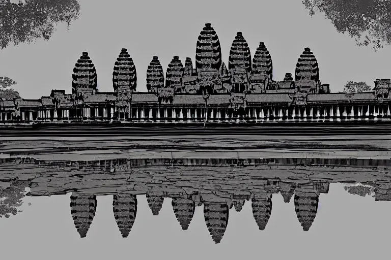 Image similar to Angkor Wat as a modern government building, digital painting, concept art by Jason Chan, artstation