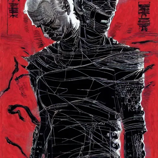 Image similar to Joe Biden looking sinister, by Tsutomu Nihei, highly detailed