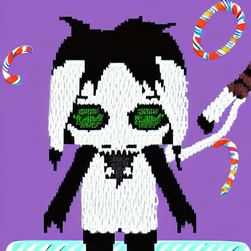 Image similar to knit candypunk grim reaper, high - quality, character design : : 2 beautiful lighting, magicpunk, dollpunk, 1 6 k, oled