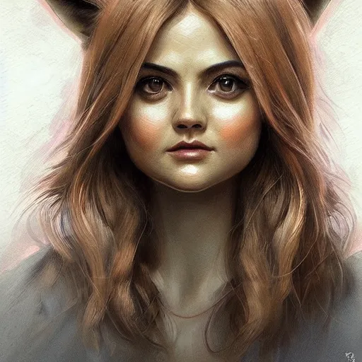 Prompt: a humanoid fox with a face inspired by jenna coleman, intricate, elegant, highly detailed, digital painting, artstation, glamor pose, concept art, smooth, sharp focus, illustration, art by artgerm and greg rutkowski, artey freytag