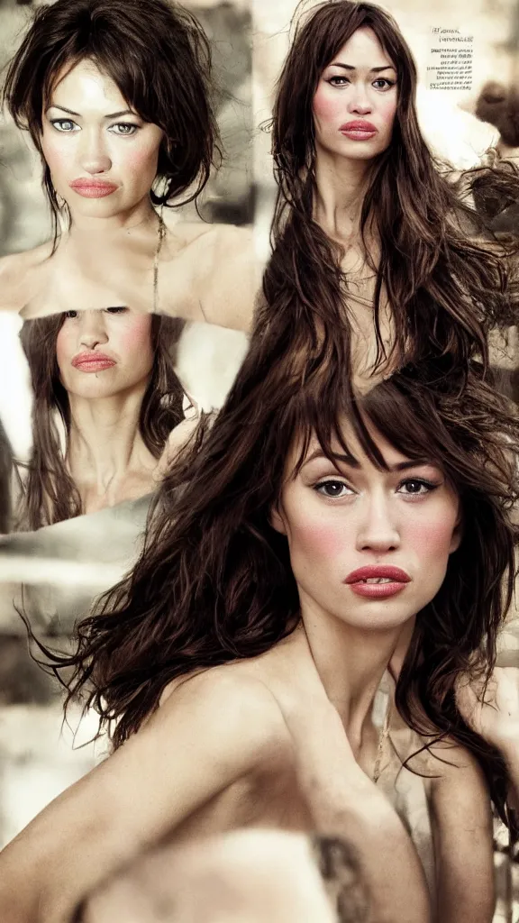 Image similar to photocollage rancid detailed portrait of olga kurylenko