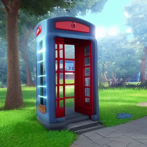 Prompt: pokemon that looks like a phone booth, trebding on artstation unrealengine