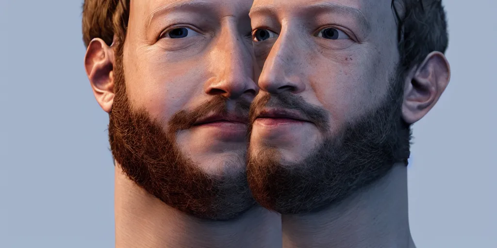 Prompt: mark zuckerberg with long beautiful beards, realistic 3 d render