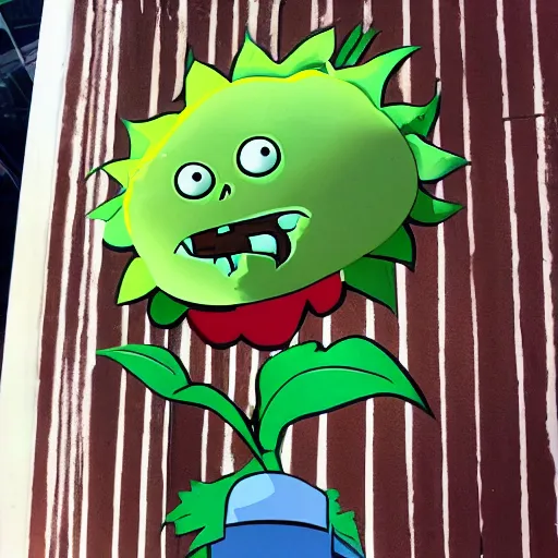 Prompt: plants! vs zombies sunflower!! as a tobacco!! salesman by cory arcangel