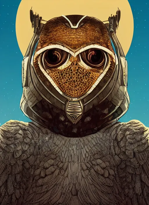 Prompt: modern portrait of bubo from clash of the titans, by dan mumford, cinematic, cell shaded, 8 k, featured on artstation, pixiv