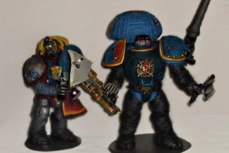 Image similar to needle felted warhammer space marine