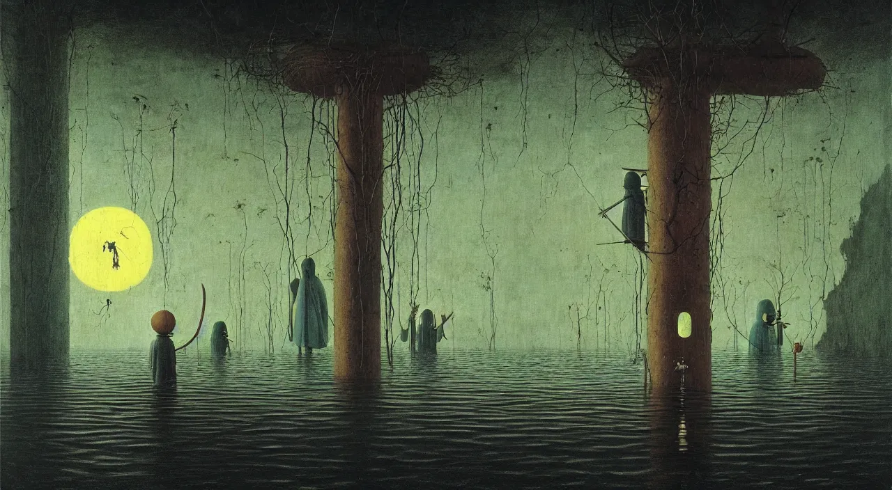 Image similar to single flooded simple!! hive pole anatomy, very coherent and colorful high contrast masterpiece by franz sedlacek hieronymus bosch dean ellis simon stalenhag rene magritte gediminas pranckevicius, dark shadows, sunny day, hard lighting