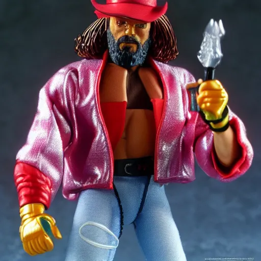 Image similar to 1 9 8 7 macho man randy savage from wwf action figure by hot toys.