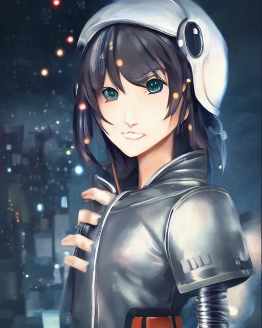 Image similar to portrait of anime girl in mechanic armor in night tokyo by makoto sinkai, perfect face, fine details