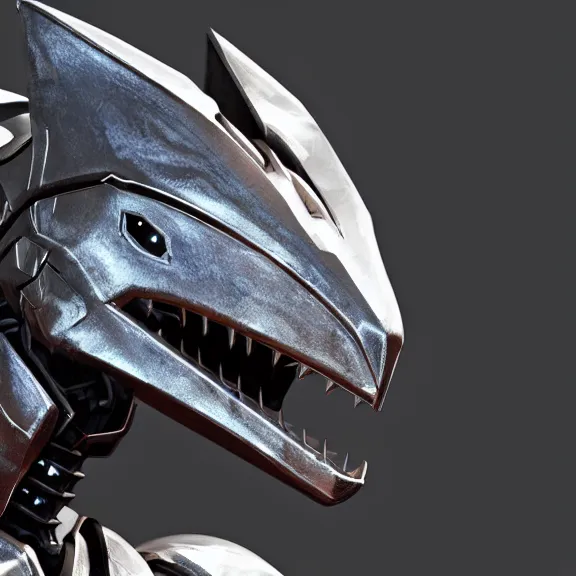 Image similar to close up headshot of a cute beautiful stunning anthropomorphic female robot dragon, with sleek silver metal armor, glowing OLED visor, facing the camera, high quality maw open and about to eat you, food pov, the open maw being detailed and soft and warm looking, highly detailed digital art, furry art, anthro art, sci fi, warframe art, destiny art, high quality, 3D realistic, dragon mawshot, maw art, furry mawshot, macro art, dragon art, Furaffinity, Deviantart Eka's Portal