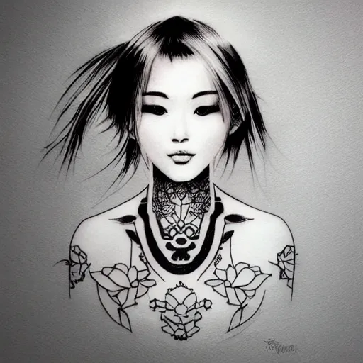 tattoo design stencil traditional Japanese  Stable Diffusion  OpenArt