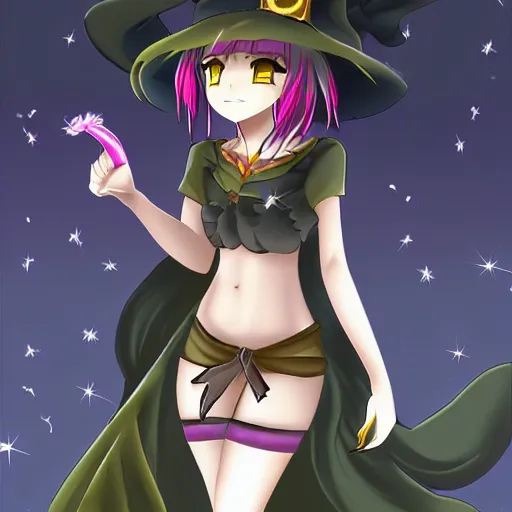 Image similar to Flirty anime witch casting magic, Deviantart