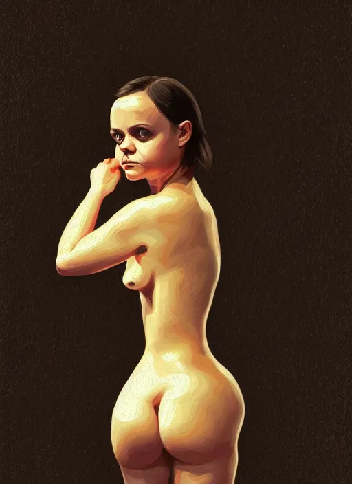 Image similar to christina ricci in finnish sauna, backround dark, highly detailed, digital illustration, trending in artstation, modern painting, smooth, sharp focus, intricate, einar jonsson, ilya repin