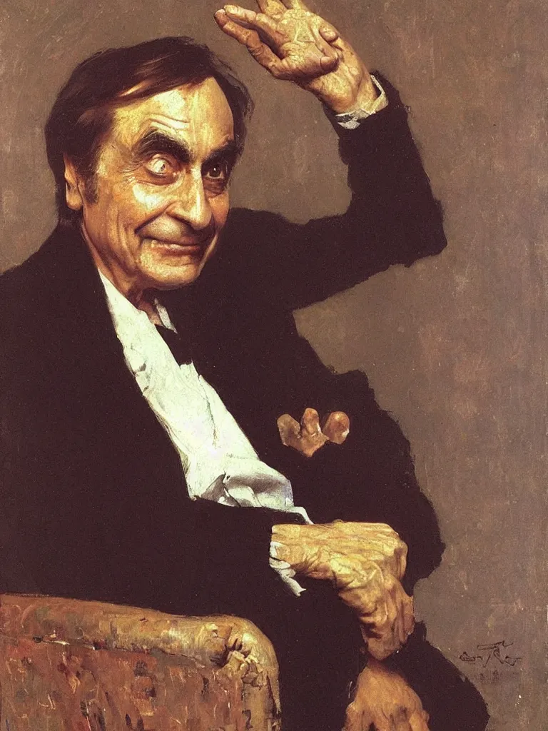 Image similar to portrait of Carl Sagan, by Ilya Repin