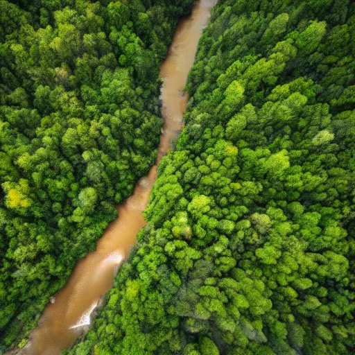 Image similar to aerial photo river, deep forests
