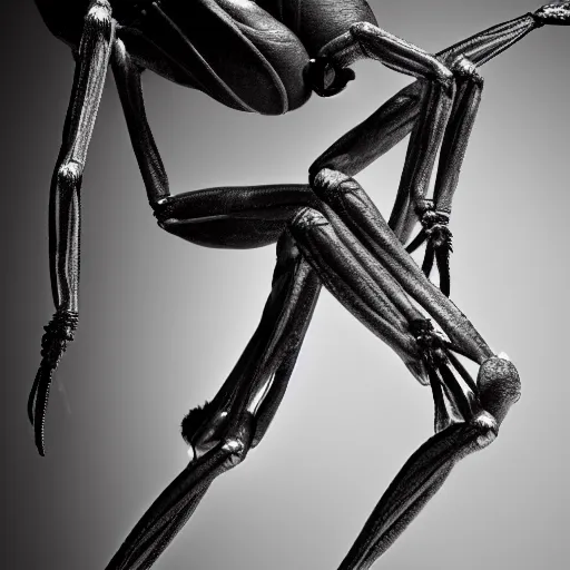 Prompt: human legs attached to a spider, studio lighting
