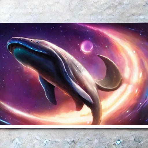 Image similar to space magical whale with multiple eyes, galaxy whale, epic fantasy style art, galaxy theme, eyes!, eyes!, eyes!, eyes, by Greg Rutkowski, hearthstone style art, 99% artistic