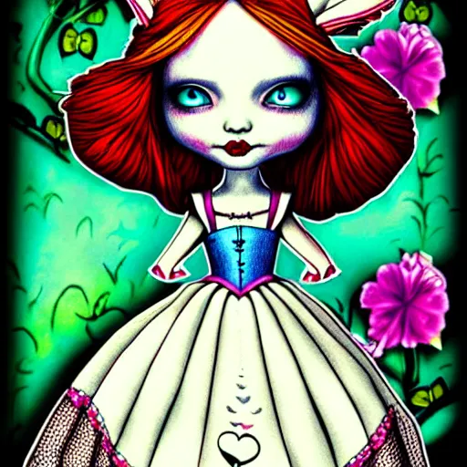 Image similar to alice in wonderland in the style of jasmine becket - griffith