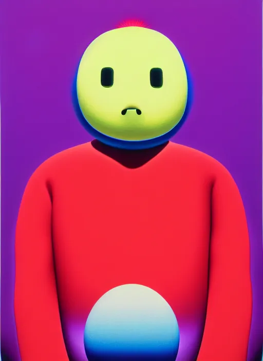 Image similar to puffy person by shusei nagaoka, kaws, david rudnick, airbrush on canvas, pastell colours, cell shaded, 8 k