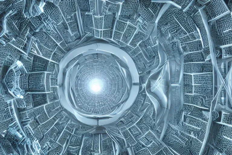 Prompt: a complex organic fractal 3 d ceramic megastructure, cinematic shot, photo still from movie by denis villeneuve
