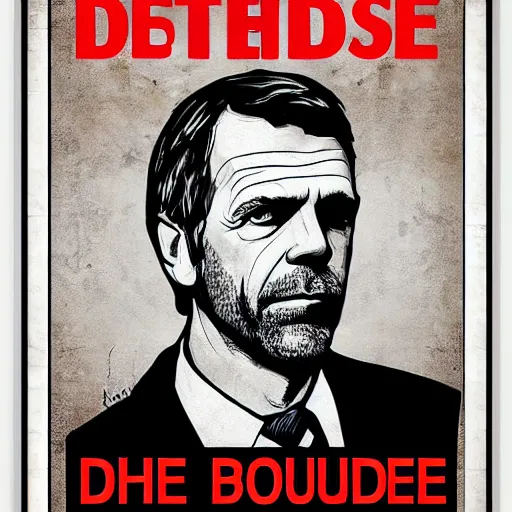 Image similar to dr. house dictator propaganda poster