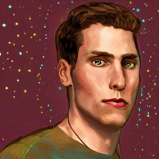 Image similar to jerma 9 8 5 in disco elysium, portrait art