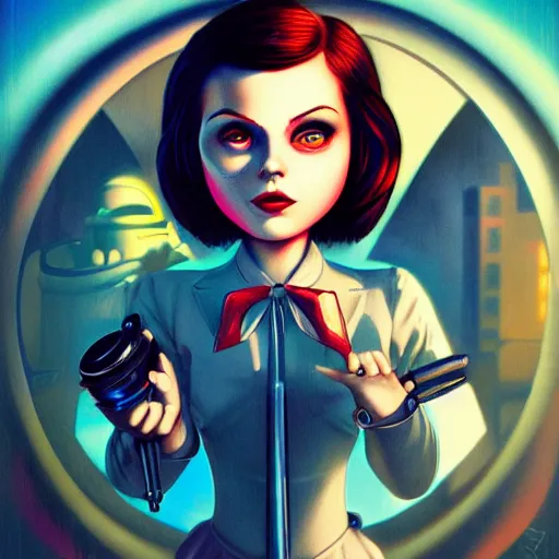 Image similar to Lofi Bioshock portrait Pixar style by Tristan Eaton Stanley Artgerm and Tom Bagshaw