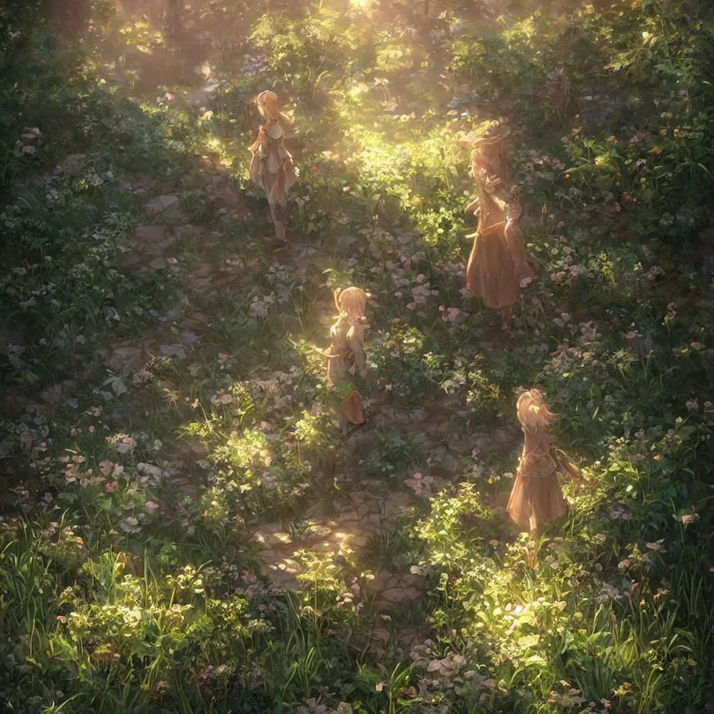 Image similar to a portrait of the emerald herald in the garden, intricate, tone mapped, ambient lighting, highly detailed, digital painting, concept art, sharp focus, by makoto shinkai and akihiko yoshida and wlop