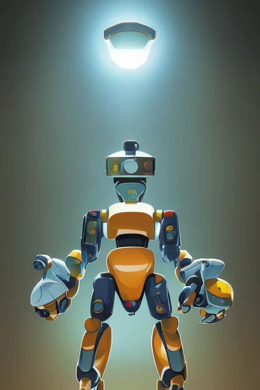 Image similar to metabots medabots medarotto medarot robot minimalist comics, behance hd by jesper ejsing, by rhads, makoto shinkai and lois van baarle, ilya kuvshinov, rossdraws global illumination ray tracing hdr radiating a glowing aura