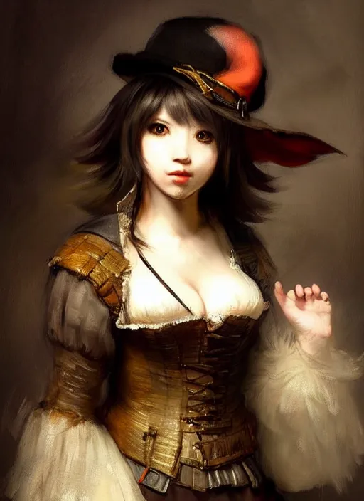 Prompt: concept art of comiket cosplay, pinterest, artstation trending, 3 4 2 1, behance, highly detailed, by rembrandt, by joseph mallord william turner, misa amane