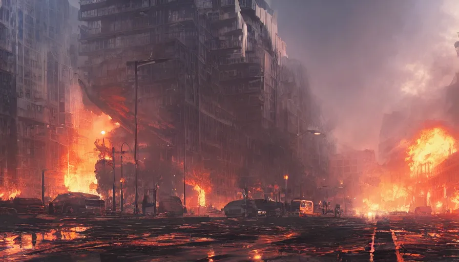 Image similar to washington dc destroyed by giant rabbits, fire, debris, smoke columns, hyperdetailed, artstation, cgsociety, 8 k