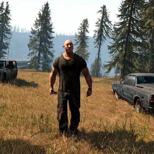 Prompt: vin diesel, in dayz