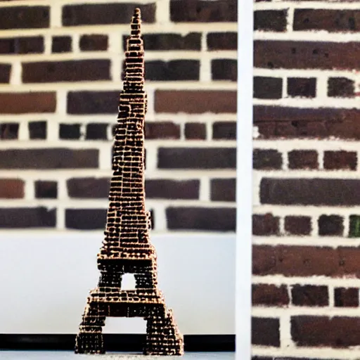 Image similar to Eiffel Tower but made of bricks