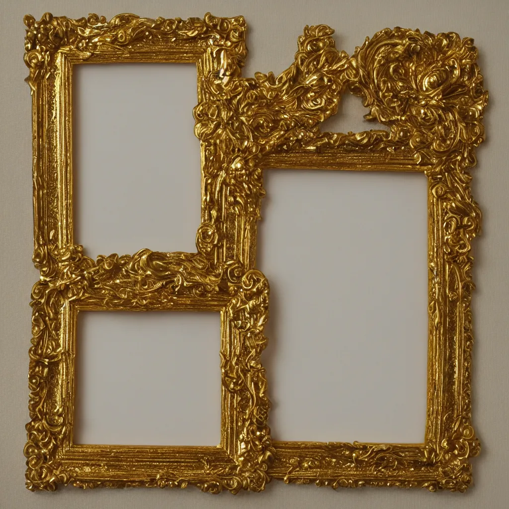 Prompt: golden picture frame