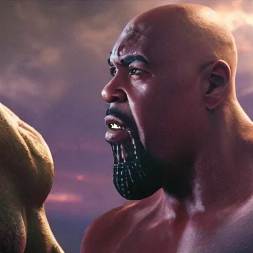 Prompt: A still of 2Pac as Thanos on Avengers Endgame
