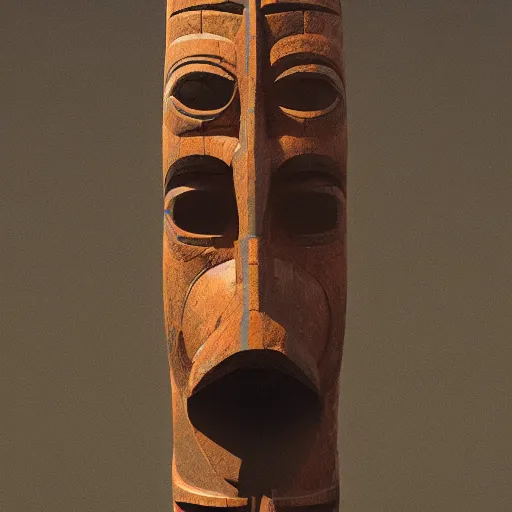 Image similar to a mask that looks like a totem pole by genndy tatakovsky and greg rutkowski