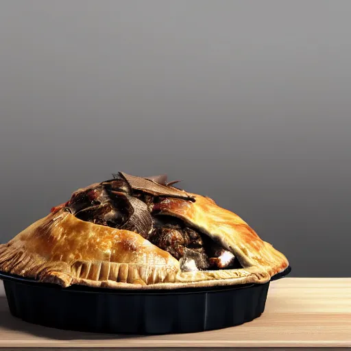 Image similar to pigeon pie, futurist style, unreal engine, octane render