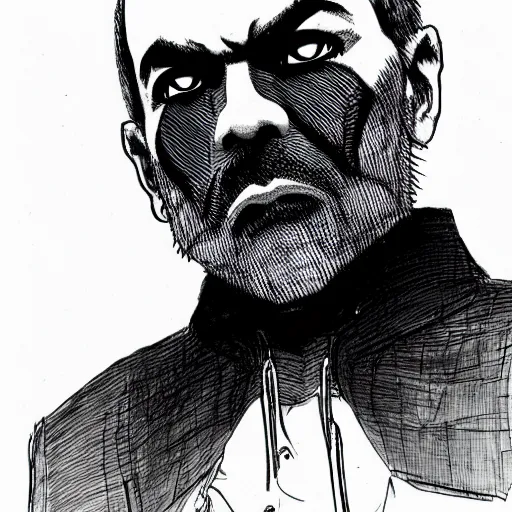 Image similar to Ben Bernanke looking sinister, by Tsutomu Nihei, highly detailed