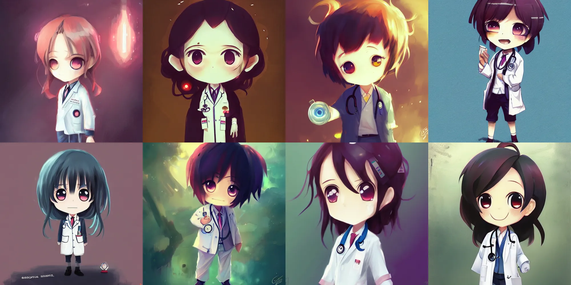 Prompt: cute chibi anime doctor by greg rutkowski