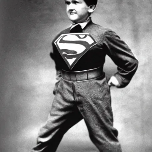 Image similar to thomas edison wearing superman costume.