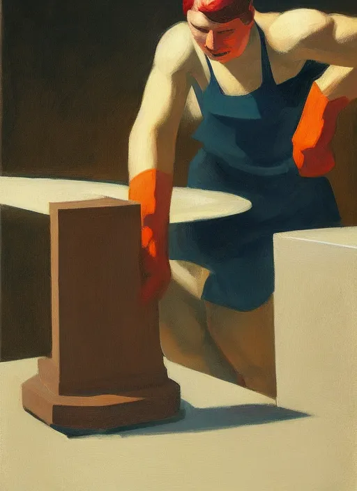 Image similar to hammer crushing hand by Edward Hopper and James Gilleard, highly detailed