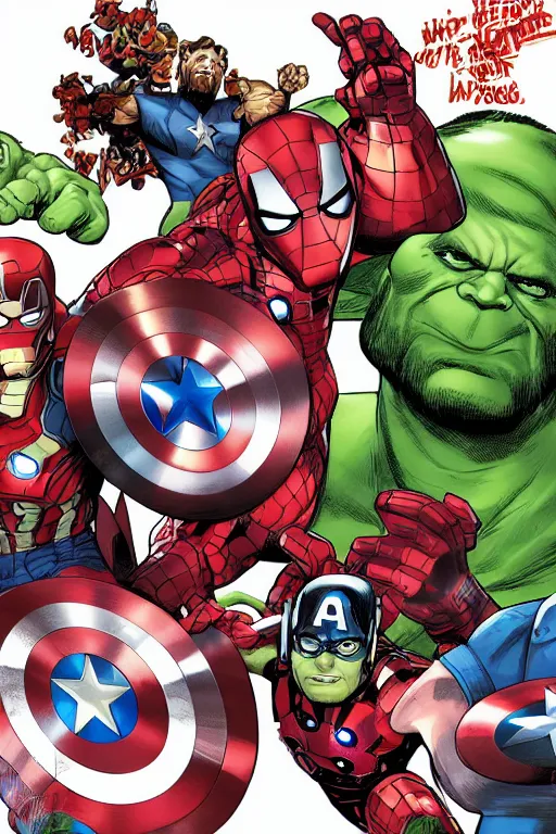 Image similar to marvel avengers trapped in a giant pickle jar, concept art