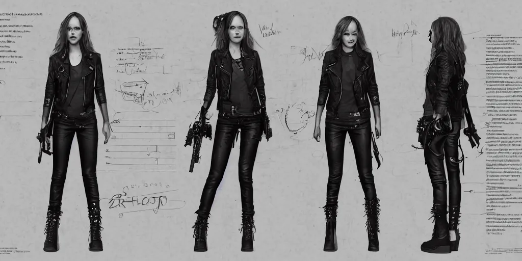 Prompt: halston sage as a punk rocker, character sheet, concept design, contrast, hot toys, kim jung gi, greg rutkowski, zabrocki, karlkka, jayison devadas, trending on artstation, 8 k, ultra wide angle, pincushion lens effect