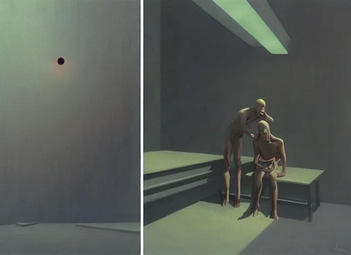 Prompt: portrait about wrestling, science fiction, Edward Hopper and James Gilleard, Zdzislaw Beksinski highly detailed