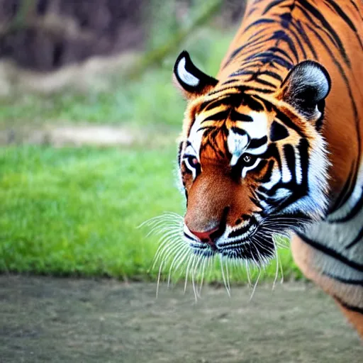 Image similar to A tiger showing off his muscles