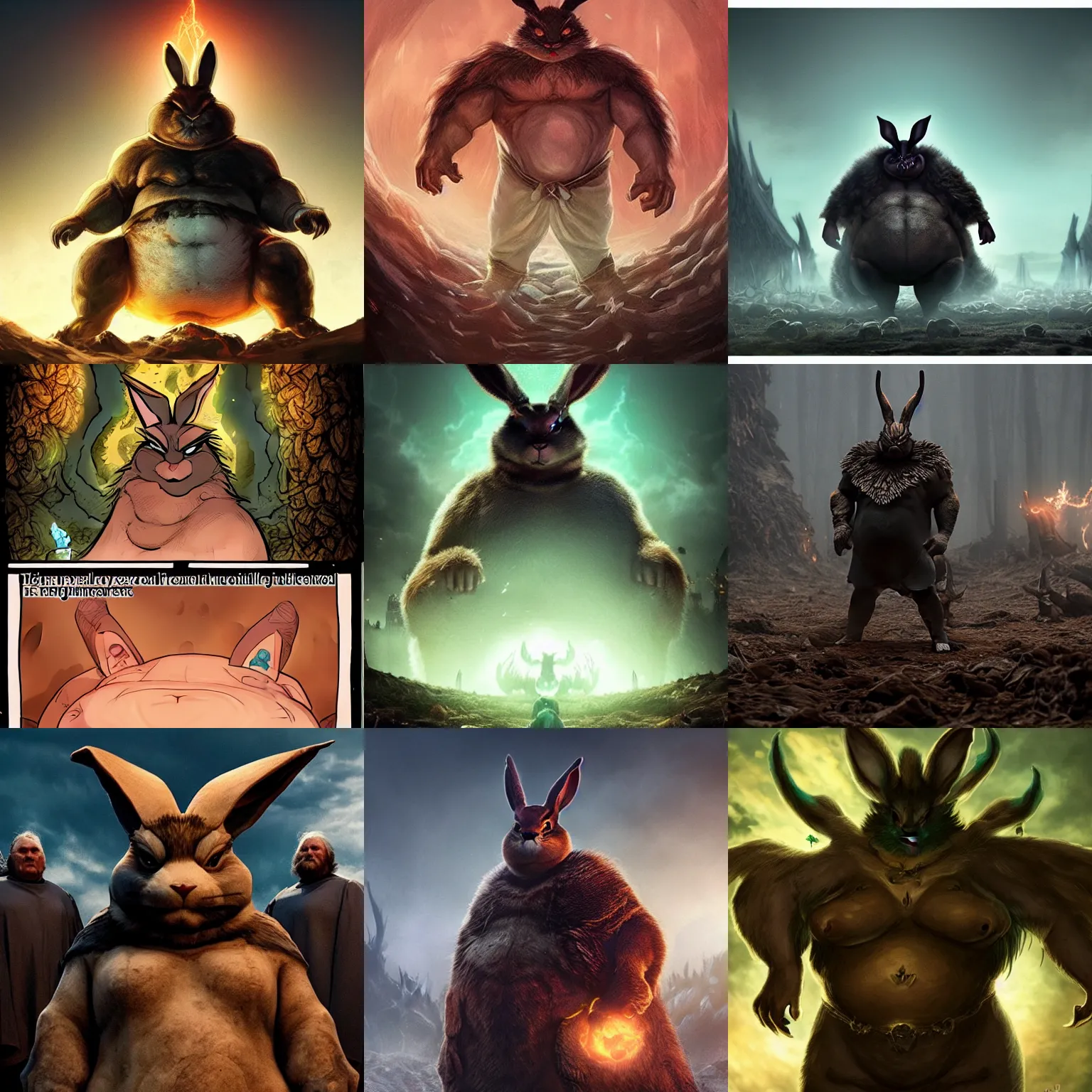 Image similar to Big Chungus as the final boss of Elden Ring