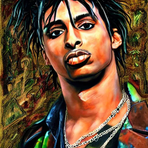 Prompt: playboi carti painted by abney park 4 k detailed super realistic
