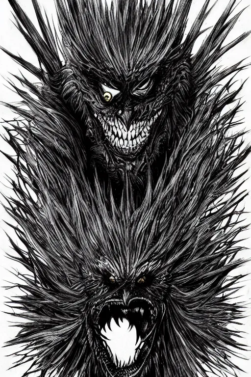 Prompt: crow monster, fangs, highly detailed, digital art, sharp focus, trending on art station, kentaro miura manga art style